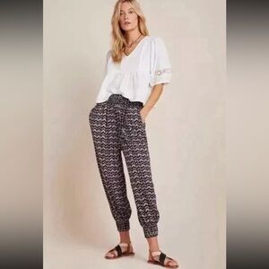 Anthropologie Women's Black Orange Aniya Pull On Balloon Jogger Pants XS EUC